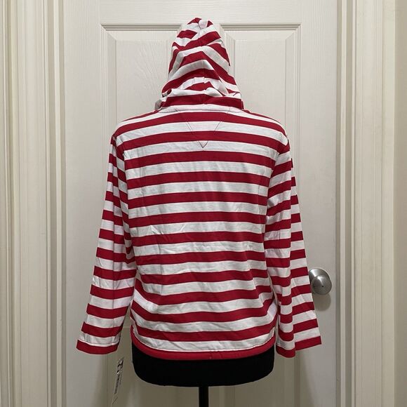 Vintage NWT Tommy Jeans Striped Shirt Nautical Y2K Red White X-Large XL Hilfiger - Picture 6 of 13